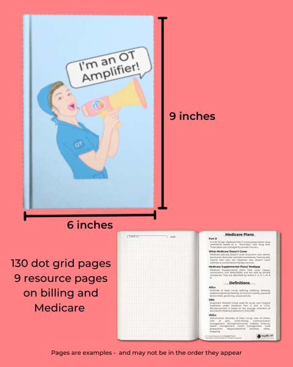 image showing OT Amplifier notebook with rulers indicating it is 6 x 9 inches.