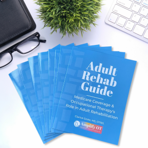 multiple Adult Rehab Guides spread out on desk top